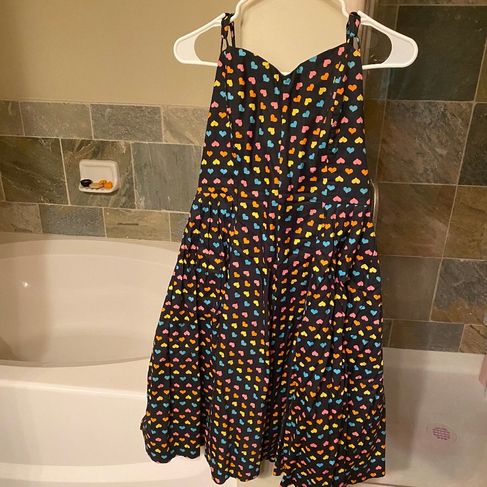 Emily and Fin bright rainbow heart halter dress— Size UK 14/L— EXTREMELY rare